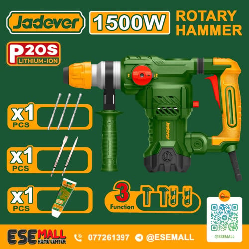 Jadever 1500W 32mm Rotary Hammer (Model: JDRH2D32)