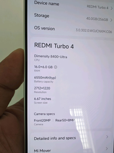 REDMI TURBO 4 RAM 16G /256G