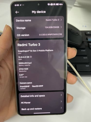 Redmi Turbo3 used phone 128GB Ram12G China version 165$