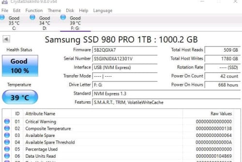 Samsung SSD M2 1T