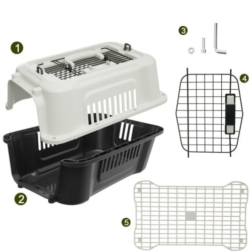 Two-Door Dog Kennel with Top Opening