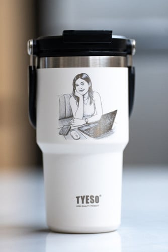 Tyeso Stainless Steel Cup, 600ml Tumbler, Bottle, Coffee, Water, With Your Photo engraved!!!!