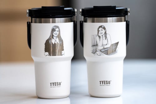 Tyeso Stainless Steel Cup, 600ml Tumbler, Bottle, Coffee, Water, With Your Photo engraved!!!!