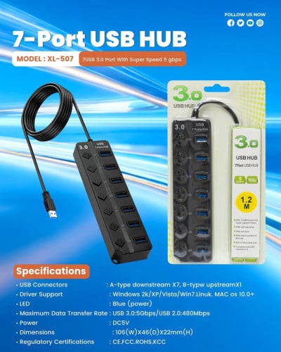 USB HUB 3.0 7Ports 1.2M
