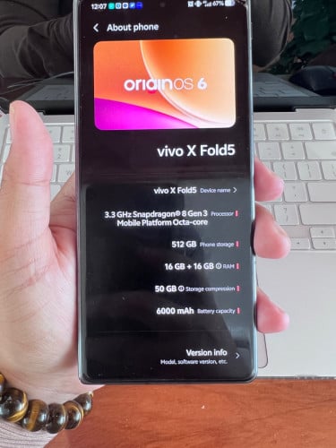 Vivo XFold 5 16G 512G ខ្មៅគ្រីម CH 98-99%