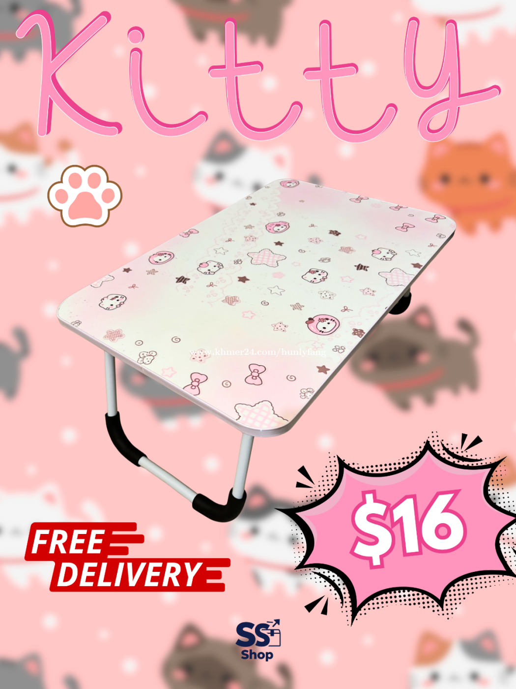 Foldable Table – Hello Kitty Pink Edition *FREE DELIVERY*