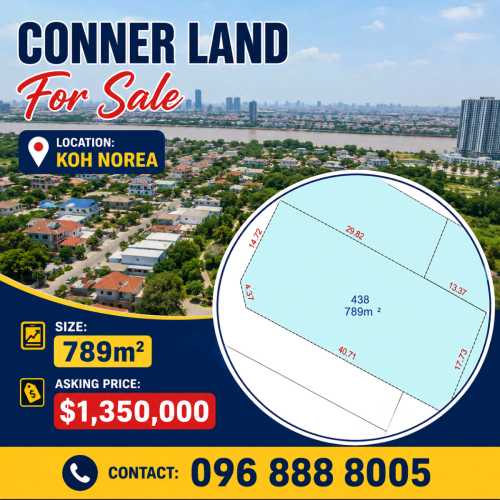 ដីលក់កោះនរា _ Land for Sale _ Koh Norea_789m2_$1.3M