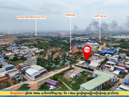 ផ្ទះអាជីវកម្ម ឬ Office សម្រាប់លក់ ជិតផ្សារបុរីពិភពថ្មីឈូកវ៉ា ២