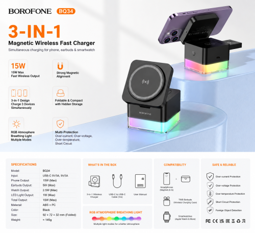 3-in-1 Magnetic Wireless Charger ⚡