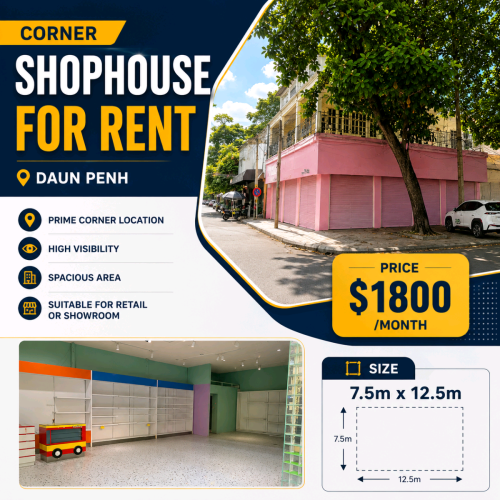 Conner Shophouse for Rent_ Daun Penh&$1800/month