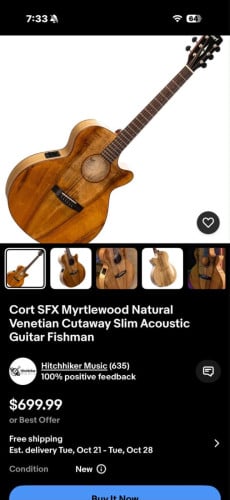 Cort SFX Myrtlewood Guitar for sale