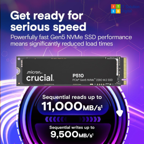 Crucial P510 1TB PCIe Gen5 NVMe M.2 SSD