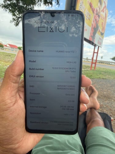 Huawei Nova Y72 ram8 memory 256G