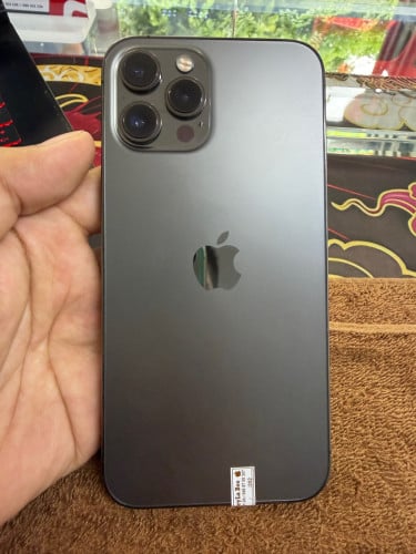 iPhone 12 ProMax 128G color Black ថ្ម100% ឡុកអុីសុីម (ប្រើបានសុីម2)