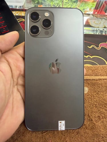iPhone 12 ProMax 128G color Black ថ្ម86% ឡុកអុីសុីម (ប្រើបានសុីម2)