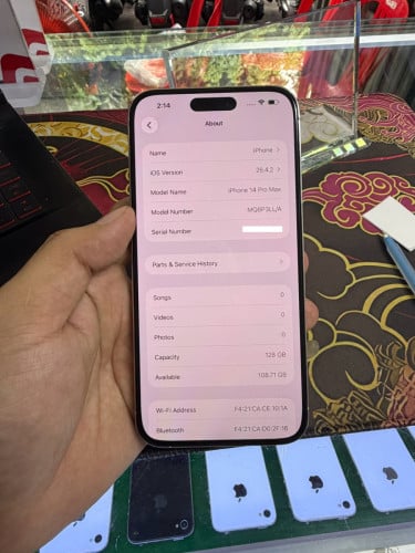 iPhone 14 ProMax 128G ដូរអេក្រង់Oletថ្មីថ្ម100%🔋Code LL/A Lock sim(ប្រើសុីមបាន2)