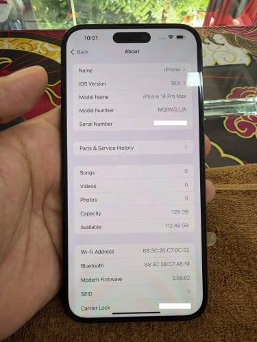 iPhone 14 ProMax 128G ដូរអេក្រង់Oletថ្មីថ្ម100%🔋Code LL/A Lock sim(ប្រើសុីមបាន2)