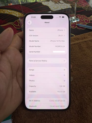 iPhone 14 ProMax 128G ដូរអេក្រង់Oletថ្មីថ្ម100%🔋Code LL/A Lock sim(ប្រើសុីមបាន2)