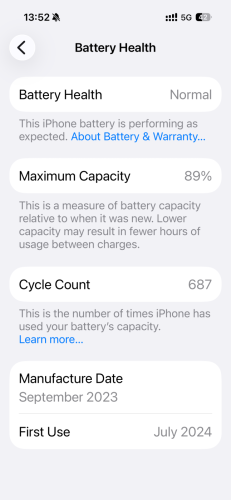 iPhone 15 pro Titanium black 128g KH/A