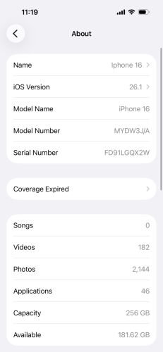 IPHONE16 256GB J/A Japan