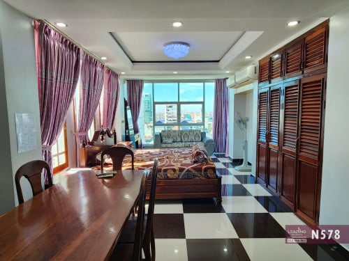 N578 | Top Floor Bright and clean Studio For Rent Near CJCC / Toul Kork