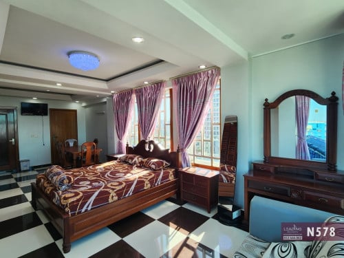 N578 | Top Floor Bright and clean Studio For Rent Near CJCC / Toul Kork