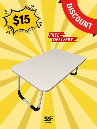 NEW!!! តុស លើគ្រែអាចបត់បាន (White Foldable Table) *FREE DELIVERY*