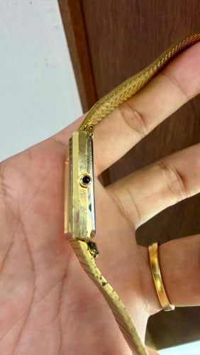 Original Rare Vintage Citizen Tank Quartz Gold Tone Textured Dial 1995 - (Condition 80%)
