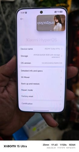 REDMI Turbo4Pro 12+4g 256