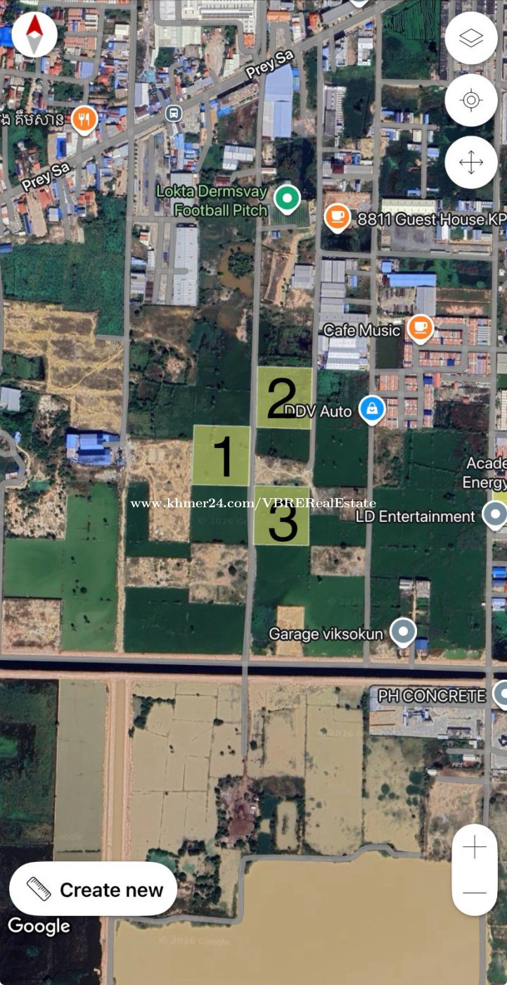 ដីសម្រាប់លក់/ Land for Sale  ទីតាំងស្ថិតនៅភូមិព្រៃសរខាងកើត សង្កាត់ព្រៃសរ ខណ្ឌដង្កោ