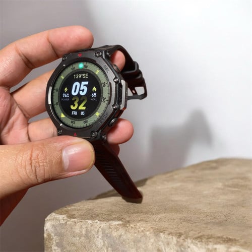 លក់នាឡិកាAmazfit T-Rex3 មួយទឹកប្រើផ្ទាល់ ជាមួយប្រអប់និងខ្សែរហ្សីនព៌ណទឹកក្រូច (140$)