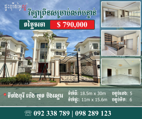 វីឡាព្រីនម៉ូដថ្មី Prince Modern Villa សម្រាប់លក់បន្ទាន់
