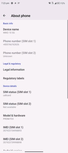លក់ WIKO 10 5G ទូរសព្ទនៅស្អាត 99%