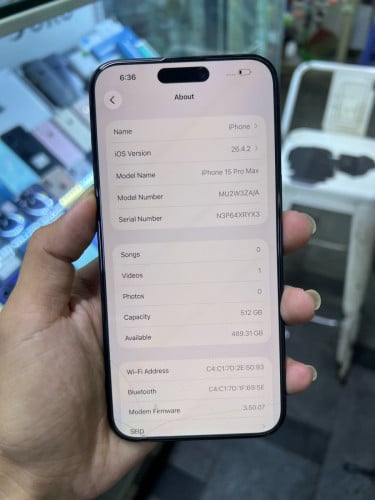 15 Pro Max 512GB សាណុំស្កេន