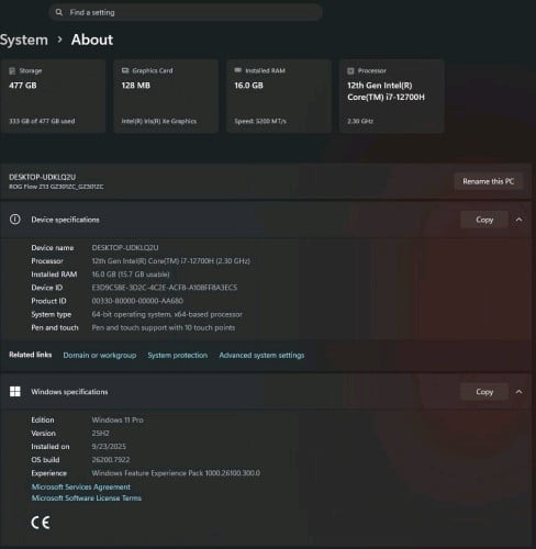 Asus Rog Flow Z13 GZ301ZC