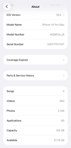 IPhone 14 Pro Max 128g ពណ៍ស្វាយ