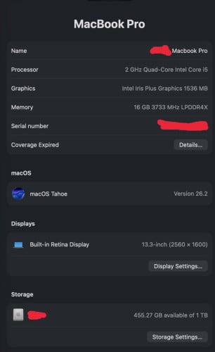 Macbook Pro 2020