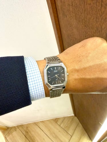 Original Rarest Vintage Seiko Octagon Quartz Dark Blue Linen Dial 1980 - (Condition 85%)