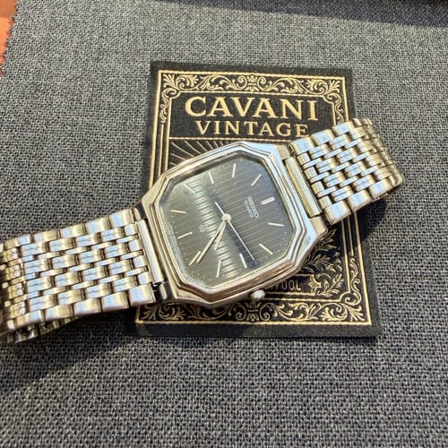 Original Rarest Vintage Seiko Octagon Quartz Dark Blue Linen Dial 1980 - (Condition 85%)