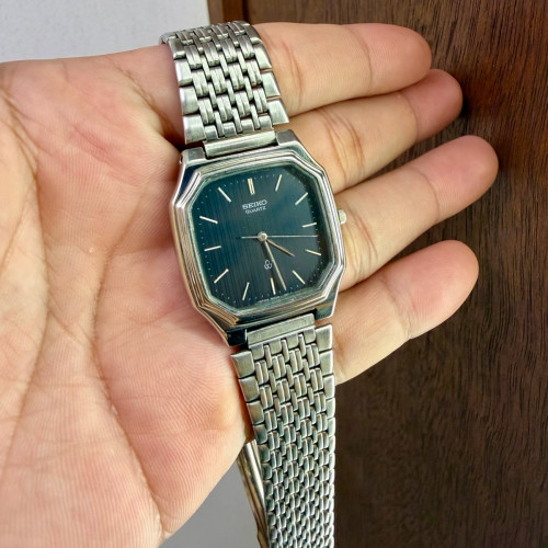 Original Rarest Vintage Seiko Octagon Quartz Dark Blue Linen Dial 1980 - (Condition 85%)
