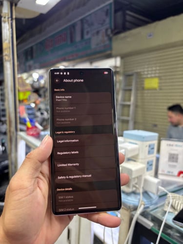Pixel7pro 256G Ram12G Sim2 ESIM សានុំស្រុីនសរ អេក្រង់ស្រុីន