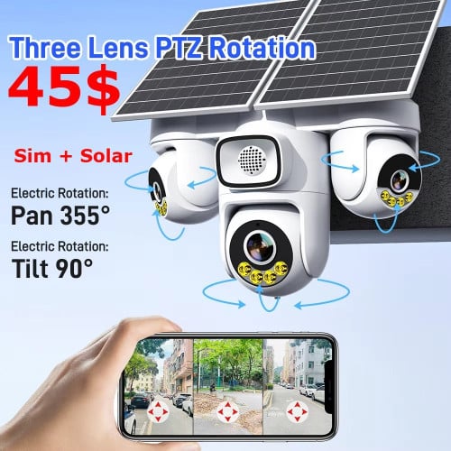 Solar + 4g camera, 3 lens (App O  kam pro)