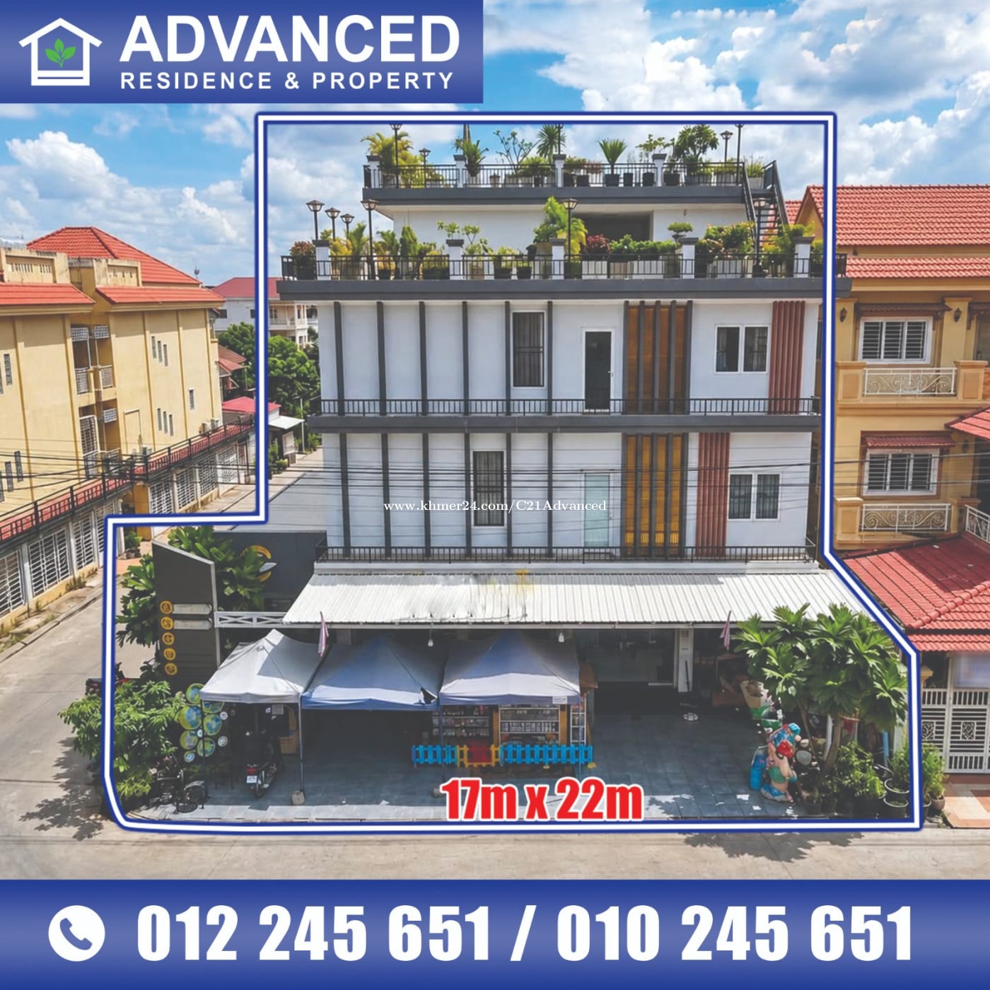 ផ្ទះអាជីវកម្ម 2ល្វែង (កែង) ទល់មុខសួន ក្នុងបុរី ពិភពថ្មីចំការដូង1 ត្រូវការលក់បន្ទាន់ខ្លាំង