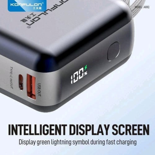 22.5w 20000mah powerbank konfulon include ip&type-c cable