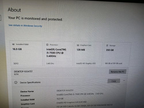HP Monitor 24"+ Mini PC 7gen 16g Ram 70$
