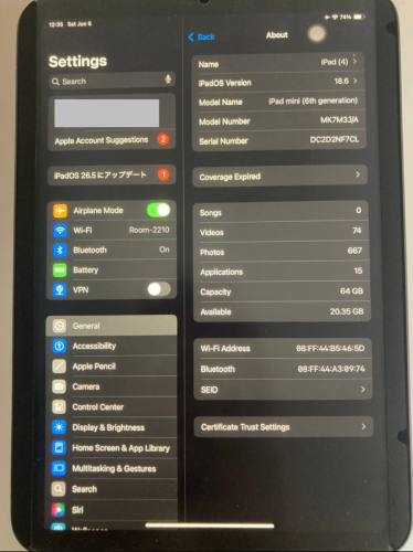 iPad mini 6th gen 64G with pen accessory