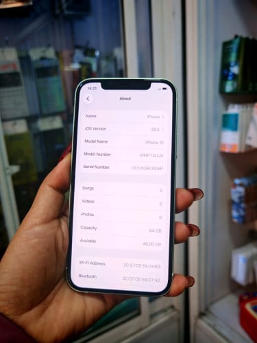 iPhone 12/64GB/LLថ្ម89%តួរស្អាតសុីនសានុំ