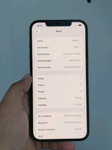 iPhone 12 Pro max 128g ZA សានុំហ្សីន ស្អាត98%