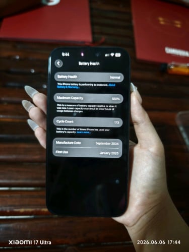 Iphone 16 plus ថ្ម100% ប្រើបានតិច