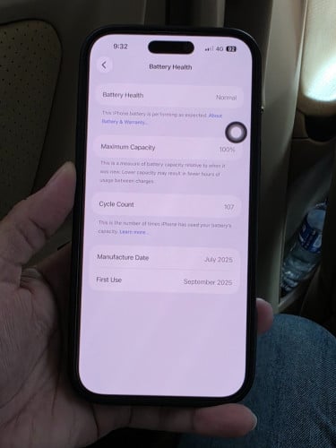 Iphone 16 Pro Max Sim+Esin 98.5% ពណ៍សរ